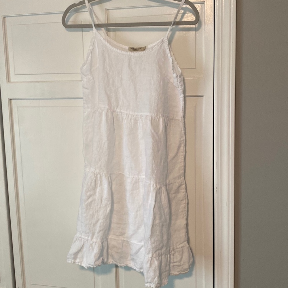 White Linen Swimsuit Cover Up Dress